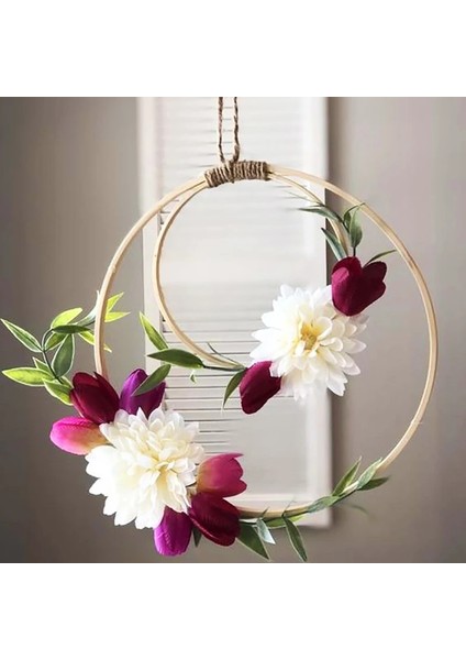 1 ADET-10CM Tarzı Bambu Yüzük Ahşap Daire Yuvarlak Yakalayıcı Ev Dekor Çiçek Çelenk Ev Bahçe Tesisi Dekor Için Diy Hoop Asılı Sepet (Yurt Dışından) fırsatları