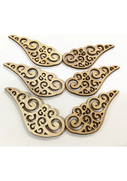 Altın Tarzı Tyles Dıy Melek Kanatları Ahşap Dekoratif Bezemeler El Sanatları Karalama Defteri El Yapımı Grafiti Düğmesi Aksesuarları (Yurt Dışından)