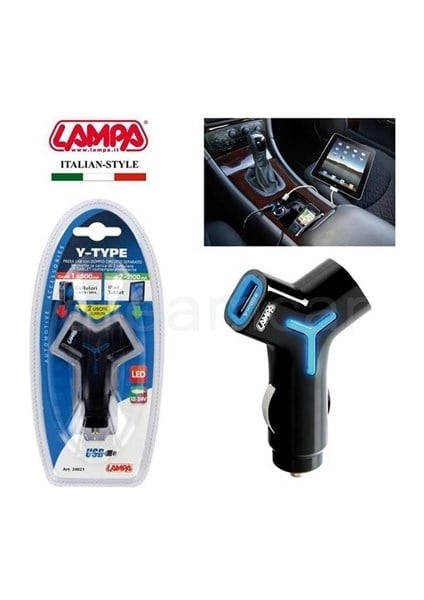 Y Tipi Usb Çıkışlı Şarj Soketi 800 mA +2100 mA 39021
