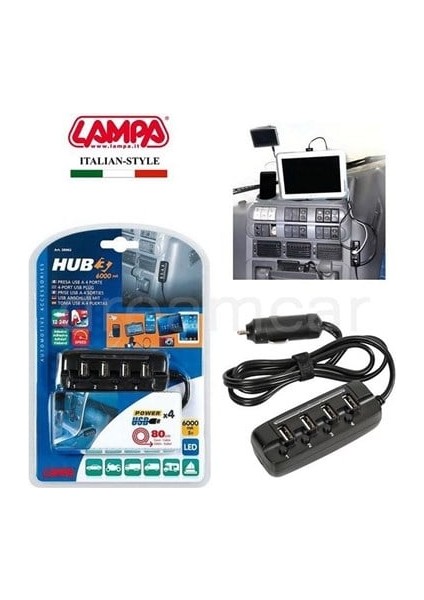 Hub-3 Presa 4 Portlu Usb Şarj Soketi 38962