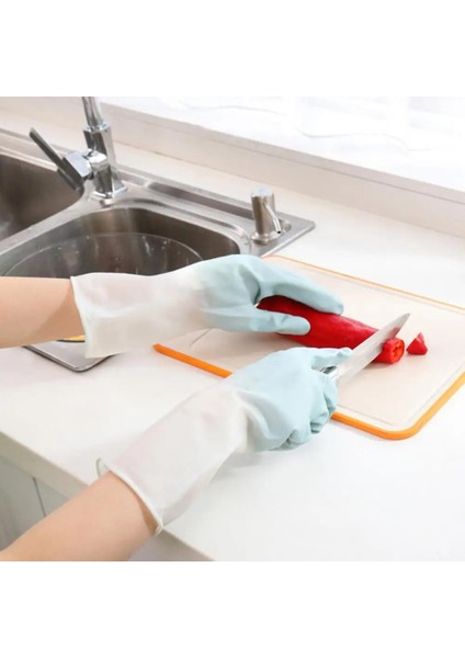 Mavi Stil M Boyutu 1 Çift Bulaşık Yıkama Eldiveni Uzun Kollu Elleri Koruyun Çamaşır Eldiveni Su Geçirmez Pvc Mutfak Temizlik Ev Eldivenleri Günlük Kullanım Için (Yurt Dışından) indirimleri