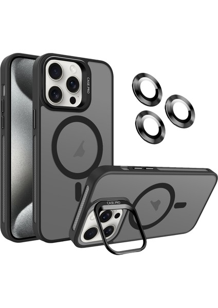 iPhone 15 Pro Max Kılıf Kamera Koruma Standı Magsafe Alp Kapak