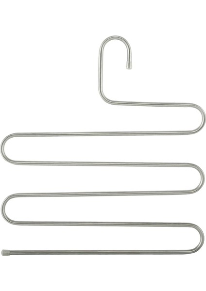 Gümüş Tarzı Çok Fonksiyonlu Paslanmaz Çelik Pantolon Askısı 5 Katmanlar Pantolon Depolama Elbise Rafı S Tipi Kaymaz Kurutma Rafı Banyo Organizatör (Yurt Dışından)