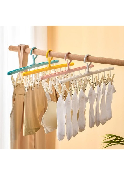 Pembe Tarzı 8 Mandal Plastik Elbise Kurutma Askısı Rüzgar Geçirmez Kıyafet Rafı 8 Klipler Çorap Çamaşır Kurutma Havalandırma Askısı Iç Çorap Tutucu (Yurt Dışından) fiyatları