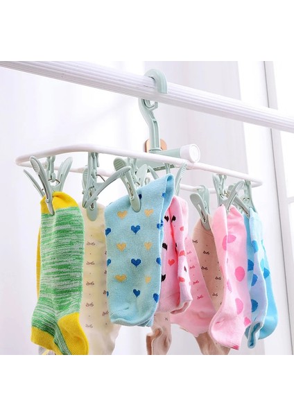 Bej Tarzı 12 Klip Katlanır Kurutma Rafı Çamaşır Iç Çamaşırı Çorap Klip Çok Fonksiyonlu Giysi Rafı Plastik Taşınabilir Kumaş Kurutma Rafı (Yurt Dışından) fırsatları