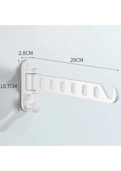A-6hooks-Beyaz Tarzı Katlanır Elbise Askısı Alüminyum Geri Çekilebilir Kurutma Rafı Duvara Monte Çamaşır Depolama Yerden Tasarruf Ev Otel Elbise Askısı (Yurt Dışından)