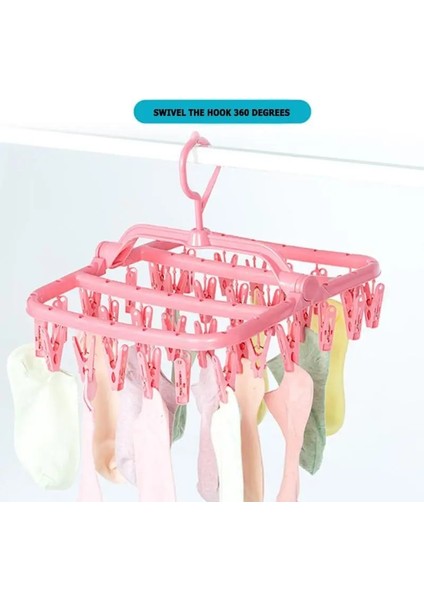 Bir Stil Klipler Katlanır Elbise Kurutma Askısı Çocuk Yetişkinler Elbise Kurutma Makinesi Rüzgar Geçirmez Çorap Iç Çamaşırı Plastik Kurutma Rafı Organizatör (Yurt Dışından)