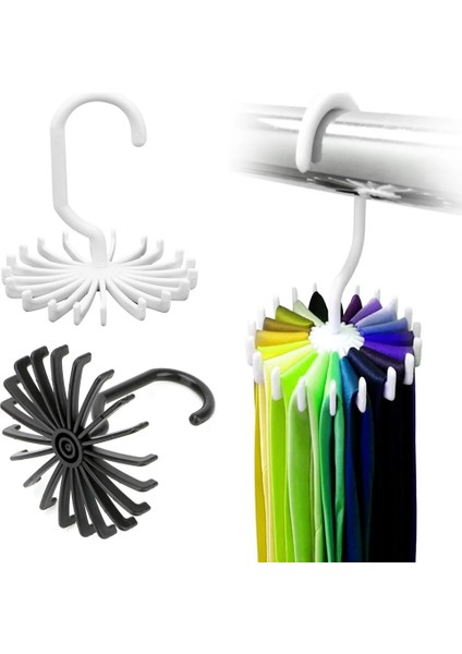 Beyaz Stil 20 Kanca Elbise Tutucu Eşarp Askısı Kravat Kemer Askısı Dolap Organizatör Raf Çamaşır Askısı Kurutma Rafı Organizasyon (Yurt Dışından) modelleri