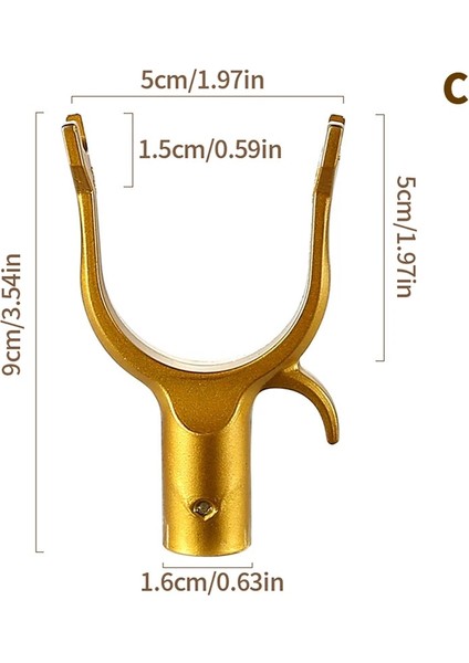 C Tarzı 1 Adet Elbise Çubuğu Eklemi Alüminyum Alaşımlı Elbise Çatalı Kafa Taşınabilir Ev Dayanıklı Elbise Askısı Metal Kafa Ev Aksesuarları (Yurt Dışından)
