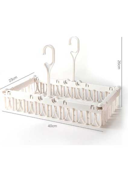 B-Beyaz Tarzı Katlanabilir Elbise Kurutma Rafı Çamaşır Asma Rafı Kapalı Açık Elbise Çorap Iç Klipler ile Askı (Yurt Dışından)