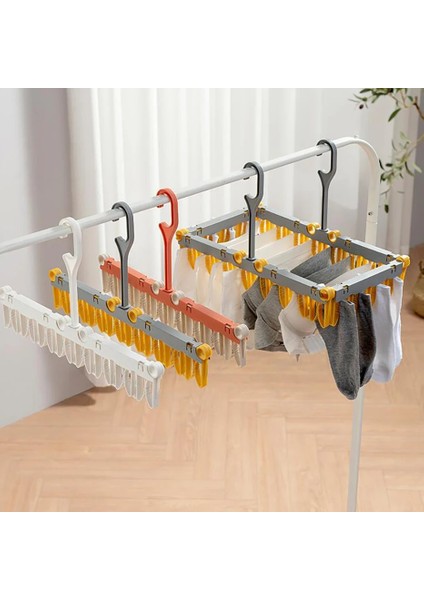 B-Beyaz Tarzı Katlanabilir Elbise Kurutma Rafı Çamaşır Asma Rafı Kapalı Açık Elbise Çorap Iç Klipler ile Askı (Yurt Dışından) fiyatları