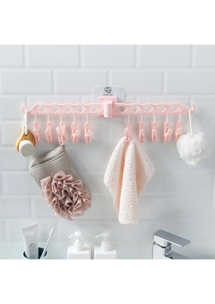 Pembe Tarzı Klipler ile Döndür Elbise Askısı Sutyen Çorap Kurutma Rafı Duvara Montaj Katlanabilir Elbise Kurutma Çamaşır Rafı Banyo Organizatör (Yurt Dışından) indirimleri