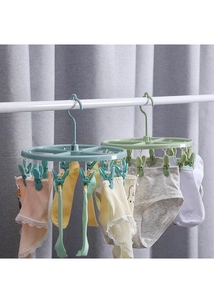 Pembe Tarzı No.12 Boyutu 360 Derece Plastik Dönebilen Yuvarlak Elbise Askıları Klipsli Rüzgar Geçirmez Elbise Kurutma Rafı Soket Askı Tokalı (Yurt Dışından) fiyatları