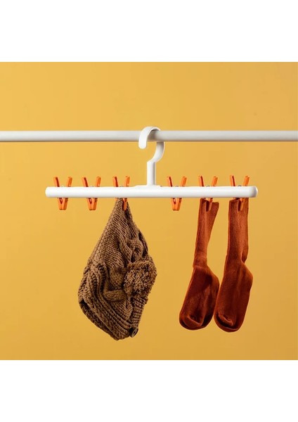 B Tarzı 360 Dönebilen Rüzgar Geçirmez Çok Fonksiyonlu Askı Çıkarılabilir Clothetrong Kavrama Kumaş Çorap Iç Giyim Eşarp Depolama Drenaj Rafı (Yurt Dışından)