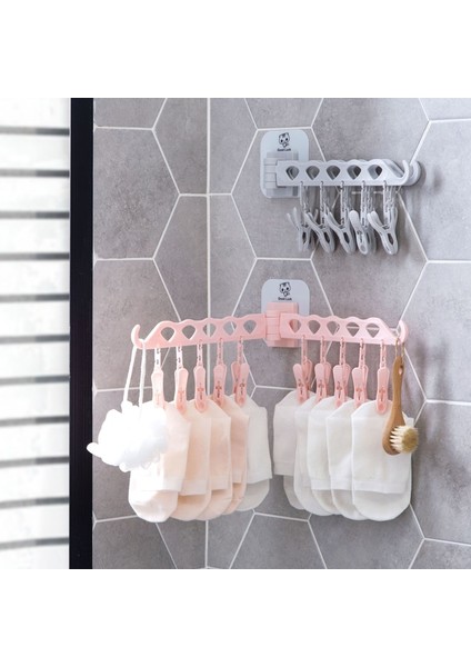 Gri Tarzı Klipler ile Döndür Elbise Askısı Sutyen Çorap Kurutma Rafı Duvara Montaj Katlanabilir Elbise Kurutma Çamaşır Rafı Banyo Organizatör (Yurt Dışından) fiyatları