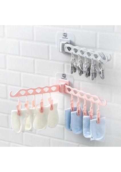 Gri Tarzı Klipler ile Döndür Elbise Askısı Sutyen Çorap Kurutma Rafı Duvara Montaj Katlanabilir Elbise Kurutma Çamaşır Rafı Banyo Organizatör (Yurt Dışından) modelleri