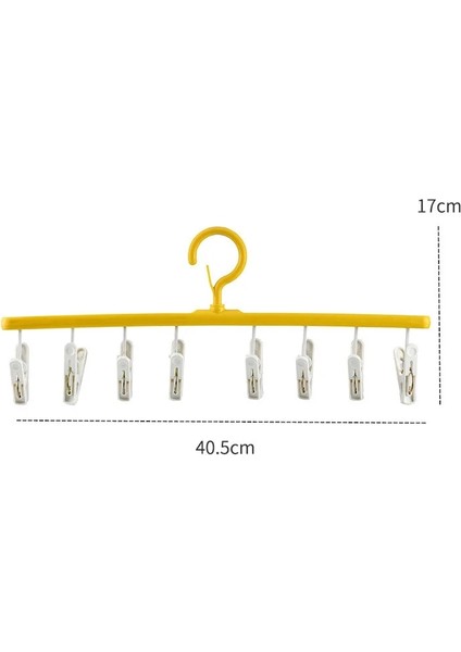 Sarı Stil 8 Mandal Plastik Elbise Kurutma Askısı Rüzgar Geçirmez Kıyafet Rafı 8 Klipler Çorap Çamaşır Kurutma Havalandırma Askısı Iç Çorap Tutucu (Yurt Dışından)