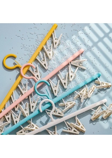 Sarı Stil 8 Mandal Plastik Elbise Kurutma Askısı Rüzgar Geçirmez Kıyafet Rafı 8 Klipler Çorap Çamaşır Kurutma Havalandırma Askısı Iç Çorap Tutucu (Yurt Dışından) modelleri