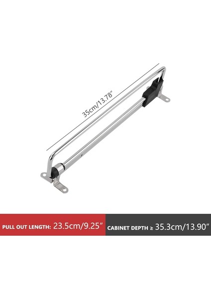 350MM Tarzı Geri Çekilebilir Paslanmaz Çelik Üst Montaj Dolap Raylı Elbise Askısı Havlu Ceket Rafları Ayarlanabilir Dolap Çubuk Ray Organizatör Raf (Yurt Dışından)