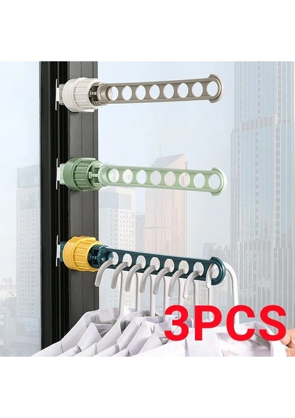 Mavi-2pcs Tarzı 3 Adet Pencere Çerçevesi Elbise Askısı Çok Fonksiyonlu Seyahat Asılı Kurutma Rafı Taşınabilir Katlanabilir Kapalı Balkon Çerçevesi Organizatör (Yurt Dışından)