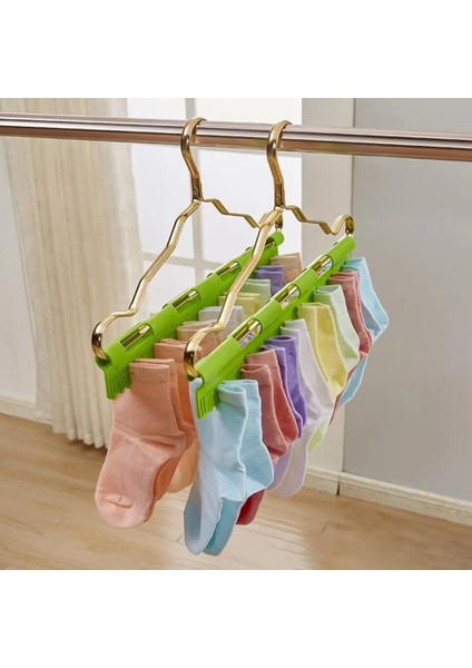 Yeşil Stil Çok Amaçlı Kaymaz Elbise Askısı Çorap Iç Çamaşırı Sutyen Havlu Askısı Klip Peg Ev Plastik Rüzgar Geçirmez Kurutma Rafı (Yurt Dışından) indirimleri