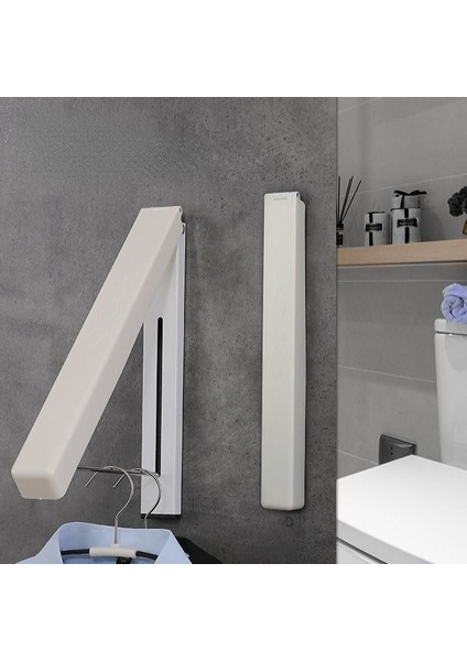 Siyah Stil Geri Çekilebilir Gizli Kurutma Rafı Katlanır Duvar Askısı Delme Yok Depolama Askısı Balkon Banyo Yurdu Asmak Elbise Artefaktı (Yurt Dışından)