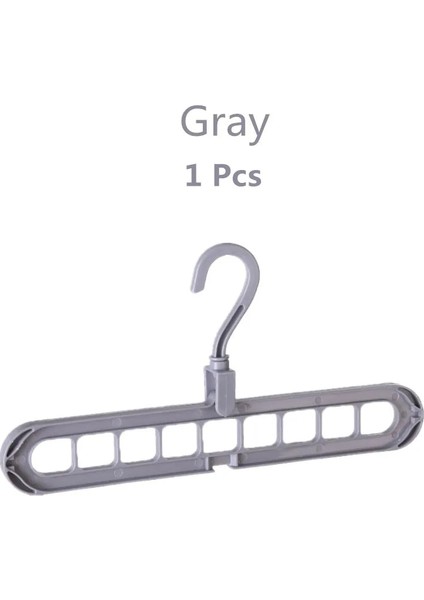 Gri-1pcs Tarzı 2 Adet Sihirli Çok Portlu Destek Elbise Askıları Kurutma Rafı Çok Fonksiyonlu Plastik Giysi Rafı Kurutma Askısı Depolama Askıları (Yurt Dışından)
