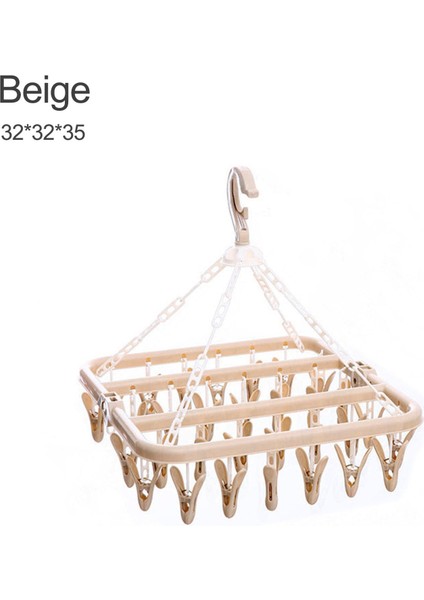 Bej Tarzı 40 #percheros Para Ropa Plastik Katlanabilir Klip Yerden Tasarruflu Kapalı Çorap Kurutma Rafı Elbise Askıları Вешалки Для Гардероба (Yurt Dışından)