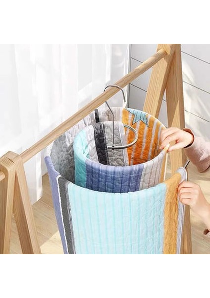 Yuvarlak Tarz Paslanmaz Çelik Battaniye Askısı Yuvarlak Spiral Yorgan Çarşaf Askısı Döner Kurutma Rafı Klipsli Yerden Tasarruf Edin Kapalı Açık Raf (Yurt Dışından) fırsatları