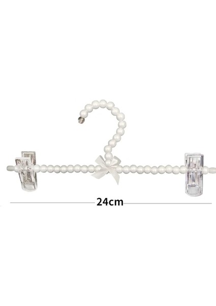 BEYAZ-24CM Tarzı 5 Adet Güzel Inci Elbise Askısı Bling Elmas Yay Elbise Rafı Kemer Atkı Askıları Kız Dolap Rafları Çocuk Askıları Organizatör (Yurt Dışından)