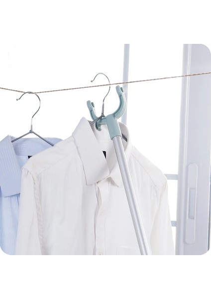 Mavi Stil Balkon Çatal Kutup Elbise Sopa Yer Tasarrufu Kıyafet Rafı Kurutma Kutup Çatal Elbise Askıları Kutup Geri Çekilebilir Kutup (Yurt Dışından) fırsatları