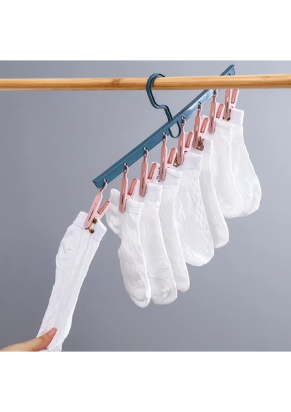 Sarı Stil 8 Klipler Çok Fonksiyonlu Çorap Şapka Külot Askısı Organizatör Banyo Kurutma Makinesi Kancaları Giysi Kurutma Rafı Elbise Kurutma Askıları (Yurt Dışından)