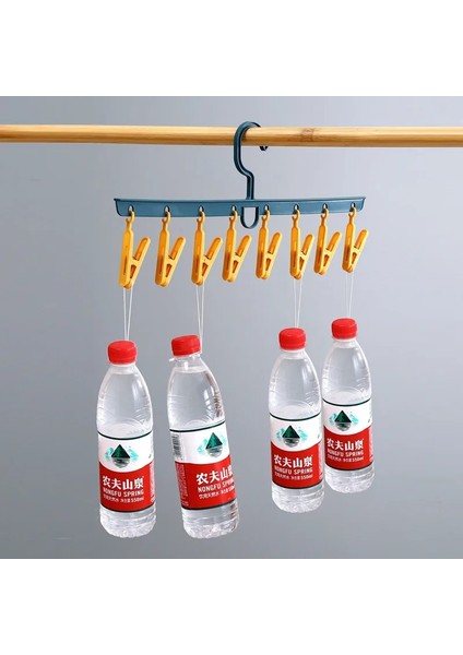 Sarı Stil 8 Klipler Çok Fonksiyonlu Çorap Şapka Külot Askısı Organizatör Banyo Kurutma Makinesi Kancaları Giysi Kurutma Rafı Elbise Kurutma Askıları (Yurt Dışından)