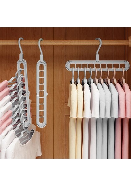 Yj-Pembe-2pcs Tarzı Dokuz Delikli Askı Ev Depolama Elbise Desteği Dolap Katlanır Çok Fonksiyonlu Daralma Sihirli Rotasyon 9 Delikli Askı (Yurt Dışından) modelleri