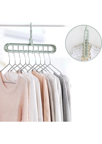 Yj-Pembe-2pcs Tarzı Dokuz Delikli Askı Ev Depolama Elbise Desteği Dolap Katlanır Çok Fonksiyonlu Daralma Sihirli Rotasyon 9 Delikli Askı (Yurt Dışından) indirimleri