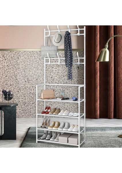 Beyaz Stil Zemin Ayakta Portmanto Elbise Askısı Ayakkabı Depolama Raf Dolap Giyim Kurutma Rafları Ayakkabı Tutucu Mobilya Askı Malzemeleri (Yurt Dışından) fiyatları