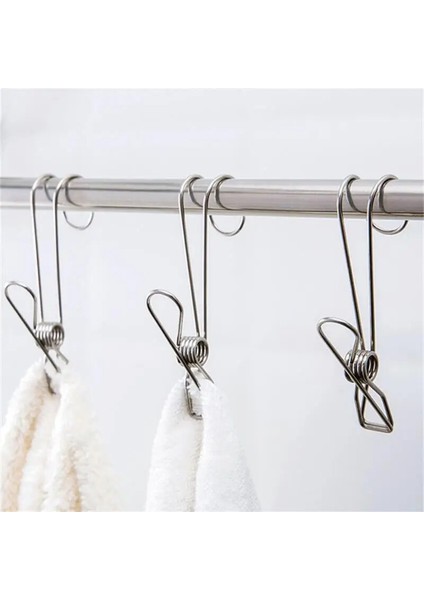 Büyük Stil 5 Adet Kuyruk Klip Askı Kanca Çamaşır Kancaları Paslanmaz Çelik Elbise Mandalları Fotoğraf Klip Giydirin Asılı Evrensel Havlu Klipleri (Yurt Dışından) fiyatları