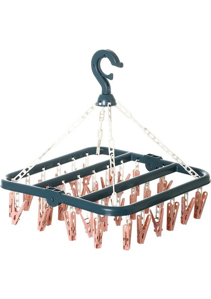 B Tarzı Plastik Kurutma Rafı Basit Rüzgar Geçirmez Çocuk Çoklu Klip Çorap Klip Asmak Bebek Bezi Tutucu Katlanır Depolama Elbise Askısı (Yurt Dışından) fırsatları