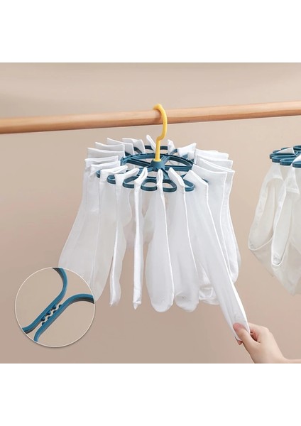 Beyaz Stil Kurutma Rafı 20 Klipler Çorap Elbise Askısı Çok Fonksiyonlu Taşınabilir Gyro Çorap Klip Ev Yatak Odası Çorap Sutyen Depolama Rafı (Yurt Dışından) fırsatları