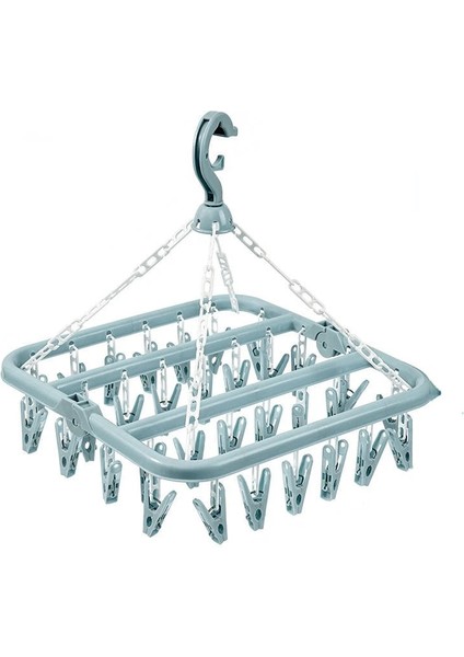 Mavi Stil 32 Klipler Katlanır Elbise Kurutma Makinesi Askısı Rüzgar Geçirmez Çorap Iç Çamaşırı Kurutma Rafı Ev Çocuk Yetişkinler Depolama Çamaşır Rafı (Yurt Dışından)