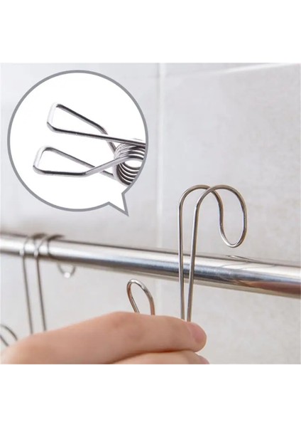 Büyük Stil 5 Adet Kuyruk Klip Askı Kanca Çamaşır Kancaları Paslanmaz Çelik Elbise Mandalları Fotoğraf Klip Giydirin Asılı Evrensel Havlu Klipleri (Yurt Dışından) fırsatları