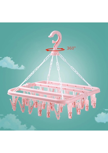 Mavi Stil 1 Adet Kurutma Askısı 32 Klipsli Dönebilen Premium Pp Plastik Katlanabilir Askı Çorap Klipsi Elbise Askısı Kurutma Klipsi Ev Depolama Tutucu (Yurt Dışından) indirimleri