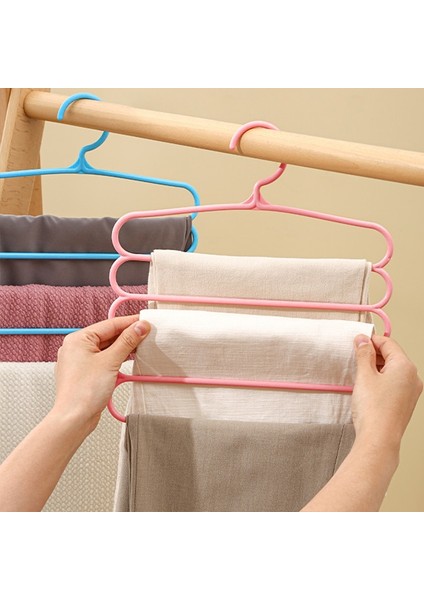 Yeşil Stil Elbise Pantolon Askıları Dolap Saklama Organizatörleri 5 Katlı Pantolon Havlu Atkı Rafları (Yurt Dışından) fırsatları