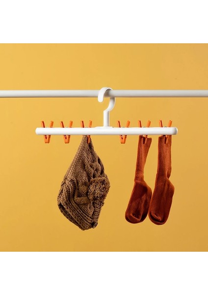 Bir Stil 6 Klipler Çok Fonksiyonlu Kurutma Rafı Çorap Sutyen Iç Çamaşırı Derece Dönen Elbise Askısı Rüzgar Geçirmez Clothespin Kurutma Askısı (Yurt Dışından) indirimleri