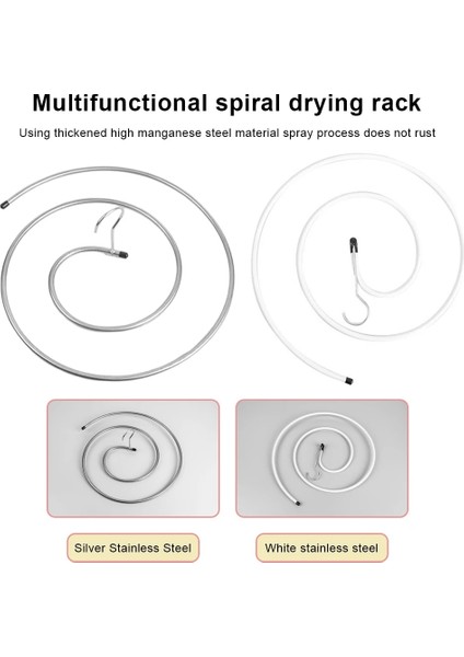 Gümüş Tarzı Yuvarlak Spiral Yorgan Çarşaf Askısı Paslanmaz Çelik Döner Kurutma Rafı Yerden Tasarruflu Battaniye Asılı Kurutucu Dış Mekan Için (Yurt Dışından) fırsatları