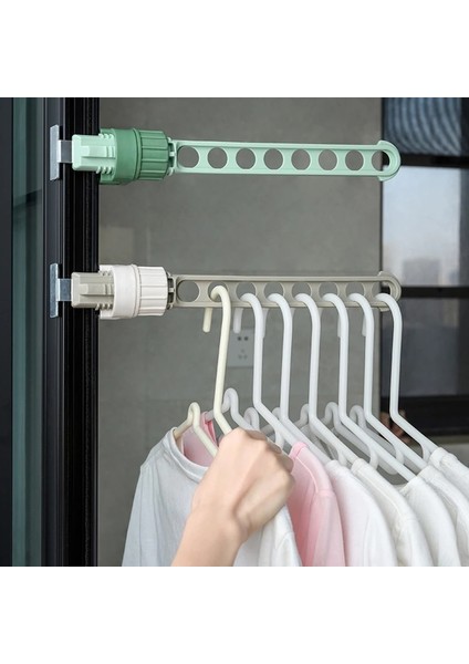 Gri Tarzı Döner Toka Tipi 8 Delik Kurutma Rafı Balkon Elbise Kurutma Rafı Duvara Monte Elbise Kurutma Rafı Banyo Kurutma Rafı Kapalı (Yurt Dışından) modelleri