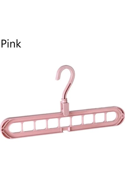 Pembe Tarzı 9 Delikli Sihirli Hange Dönen Katlanabilir Giysi Saklama Rafı Çok Fonksiyonlu Gardırop Kurutma Rafları Yerden Tasarruflu Depolama Tutucu (Yurt Dışından)