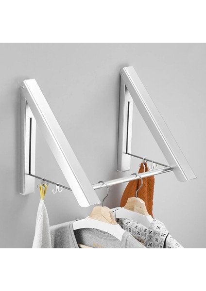 Paslanmaz Çelik Katlanır Elbise Askısı Çok Fonksiyonlu Geri Çekilebilir Duvara Montaj Su Geçirmez Kurulum Paketleri Elbise Havlu Askısı (Yurt Dışından) modelleri