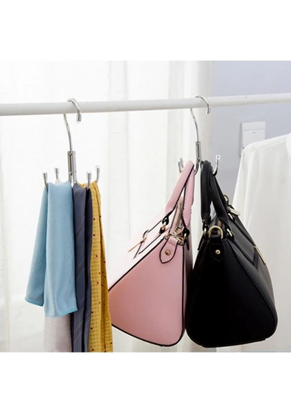 Gümüş Tarzı Depolama Kanca Paslanmaz Çelik Anti-Deforme Eşarp Askısı Anti-Pas Kararlı Yapı Askı Kancası Büyük Kapasiteli Çamaşır Kancası (Yurt Dışından) modelleri