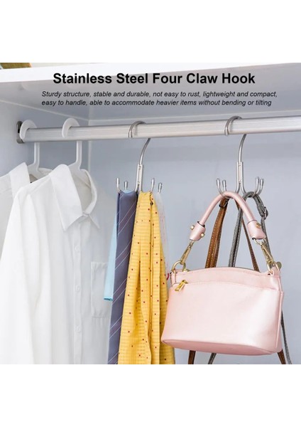 Gümüş Tarzı Depolama Kanca Paslanmaz Çelik Anti-Deforme Eşarp Askısı Anti-Pas Kararlı Yapı Askı Kancası Büyük Kapasiteli Çamaşır Kancası (Yurt Dışından) fırsatları